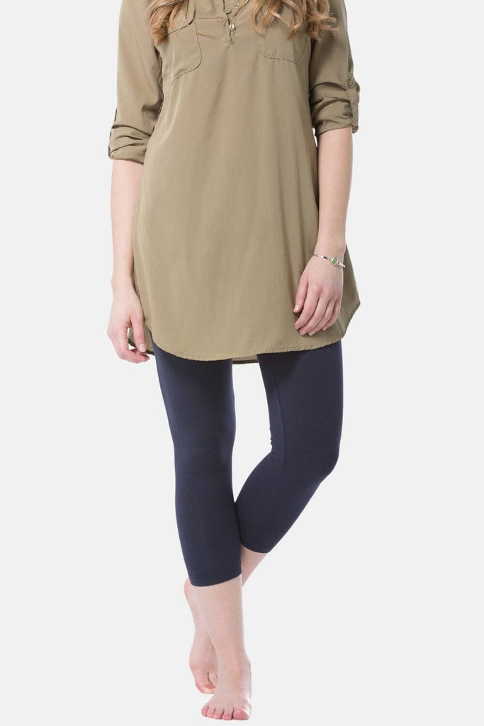 Fishers Finery Ecofabric Capri Legging; Casual Lounge Legging