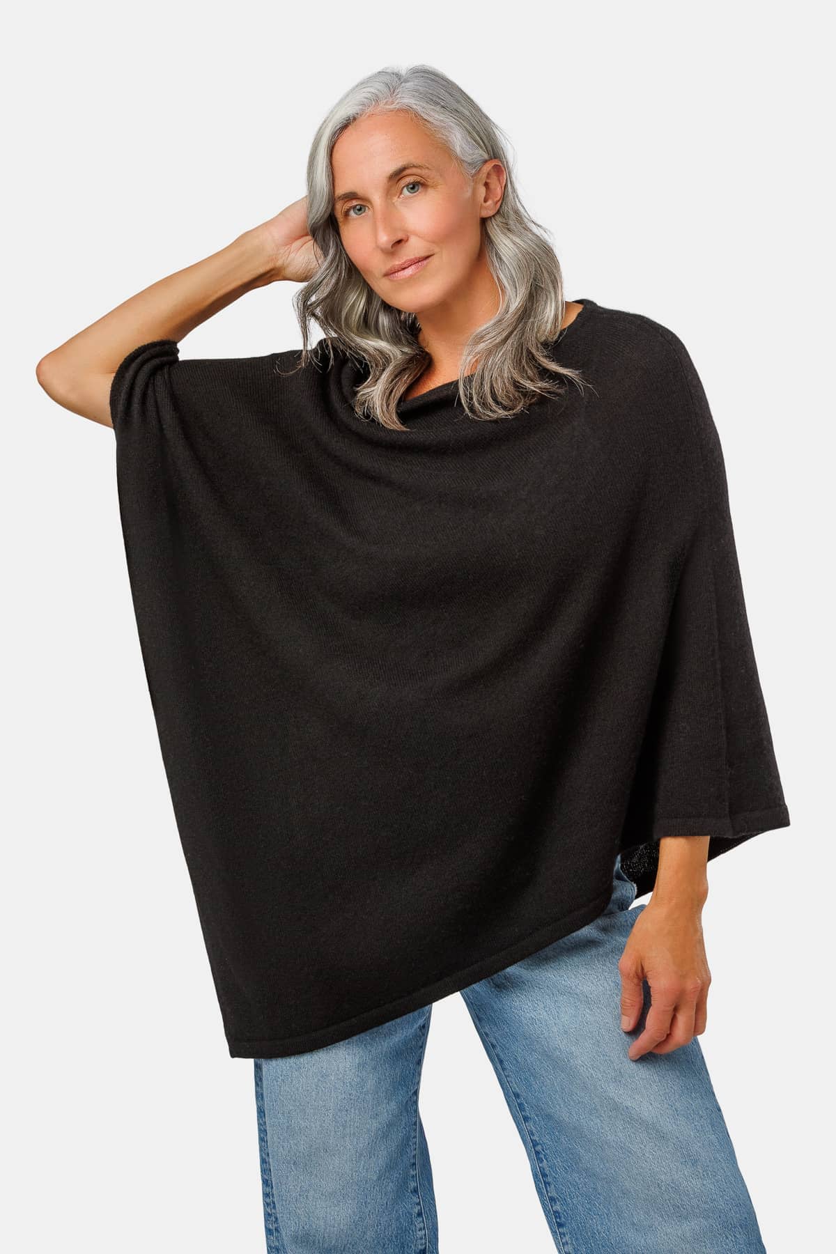 Women's 100% Pure Cashmere Knit Poncho and Gift Box Womens>Accessories>Cashmere>Poncho Fishers Finery 