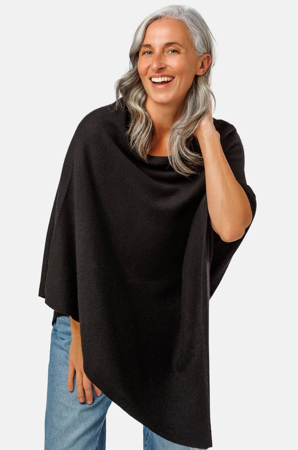 Women's 100% Pure Cashmere Knit Poncho and Gift Box Womens>Accessories>Cashmere>Poncho Fishers Finery 