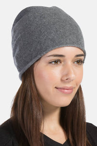 Women's 100% Cashmere Slouchy Beanie Hat Womens>Accessories>Hat Fishers Finery Iron Gate One Size Fits Most 