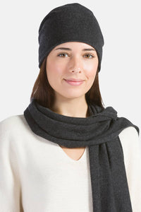 Women's 2pc 100% Cashmere Slouchy Beanie & Knit Scarf Set with Gift Box Womens>Accessories>Cashmere Set Fishers Finery 