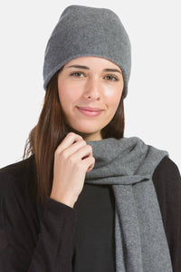 Women's 2pc 100% Cashmere Slouchy Beanie & Knit Scarf Set with Gift Box Womens>Accessories>Cashmere Set Fishers Finery 