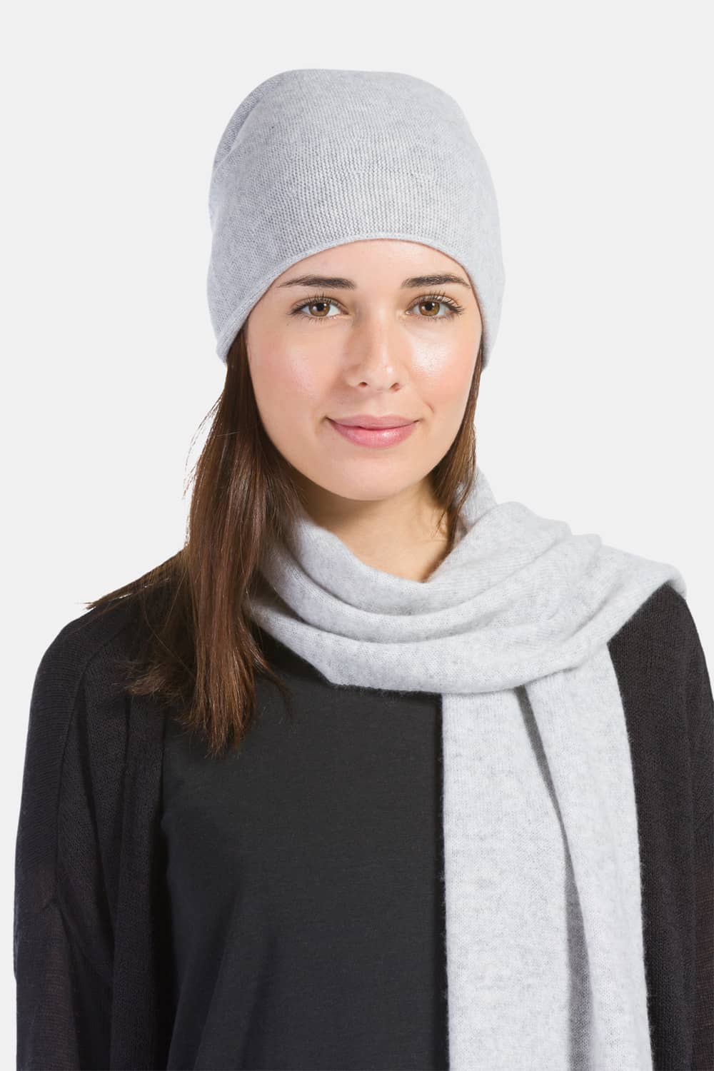 Women's 2pc 100% Cashmere Slouchy Beanie & Knit Scarf Set with Gift Box Womens>Accessories>Cashmere Set Fishers Finery 