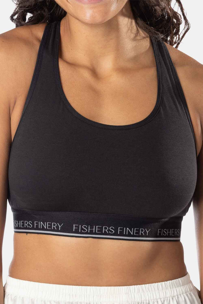 Women's Everyday Lightweight Racerback Bralette Womens>Casual>Bra Fishers Finery Black XS Single Pack