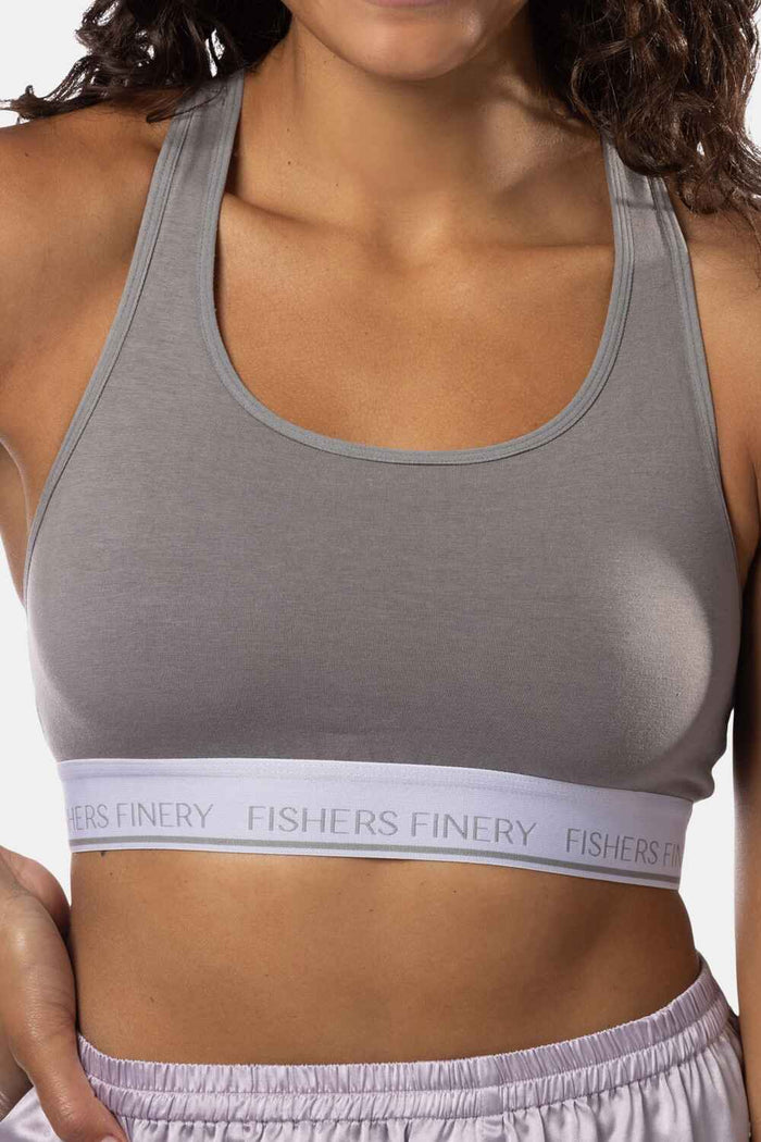 Women's Everyday Lightweight Racerback Bralette Womens>Casual>Bra Fishers Finery Sky Gray XS Single Pack