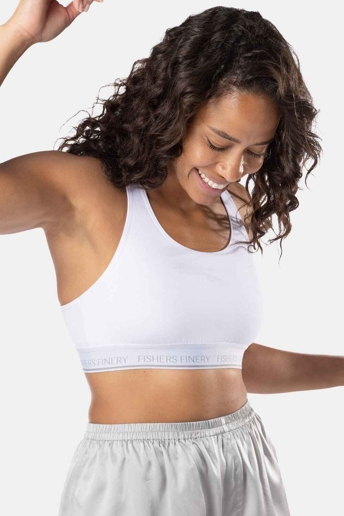 Women's Everyday Lightweight Racerback Bralette Womens>Casual>Bra Fishers Finery White XS Single Pack