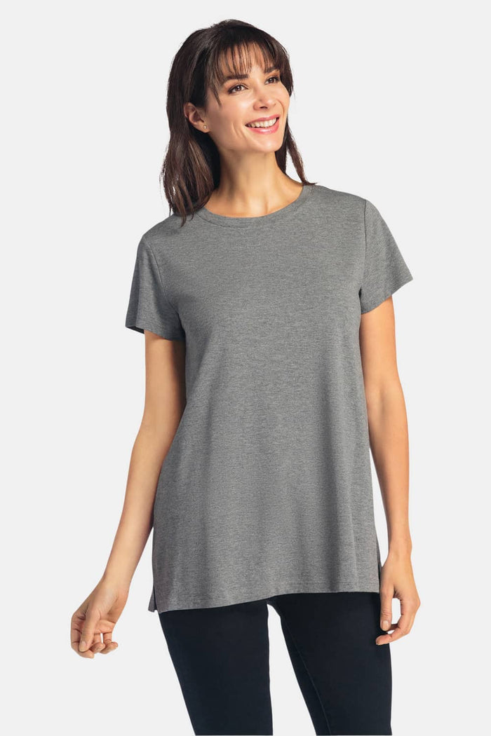 Women's Relaxed EcoFabric™ Crew Neck Tee Womens>Casual>Top Fishers Finery Light Heather Gray XS 