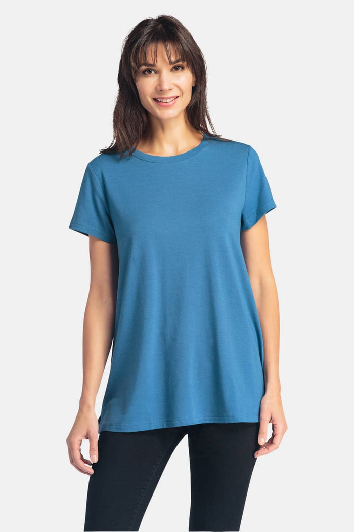 Women's Relaxed EcoFabric™ Crew Neck Tee Womens>Casual>Top Fishers Finery Moonlight Blue XS 