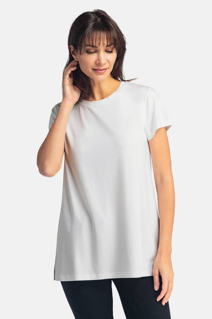 Women's Relaxed EcoFabric™ Crew Neck Tee Womens>Casual>Top Fishers Finery Natural White XS 