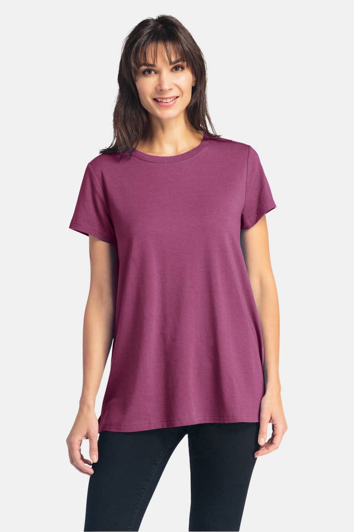 Women's Relaxed EcoFabric™ Crew Neck Tee Womens>Casual>Top Fishers Finery Wine XS 