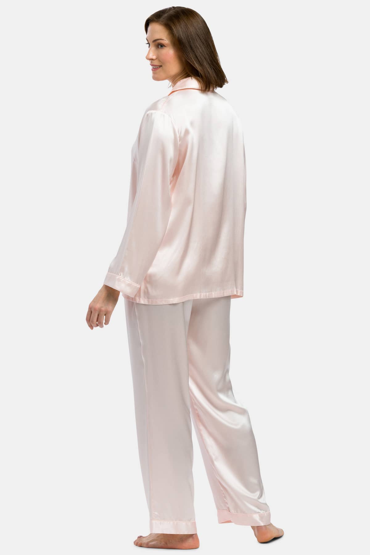 Women's 100% Mulberry Silk Classic Full Length Pajama Set with Gift Box Womens>Sleep and Lounge>Pajamas Fishers Finery 