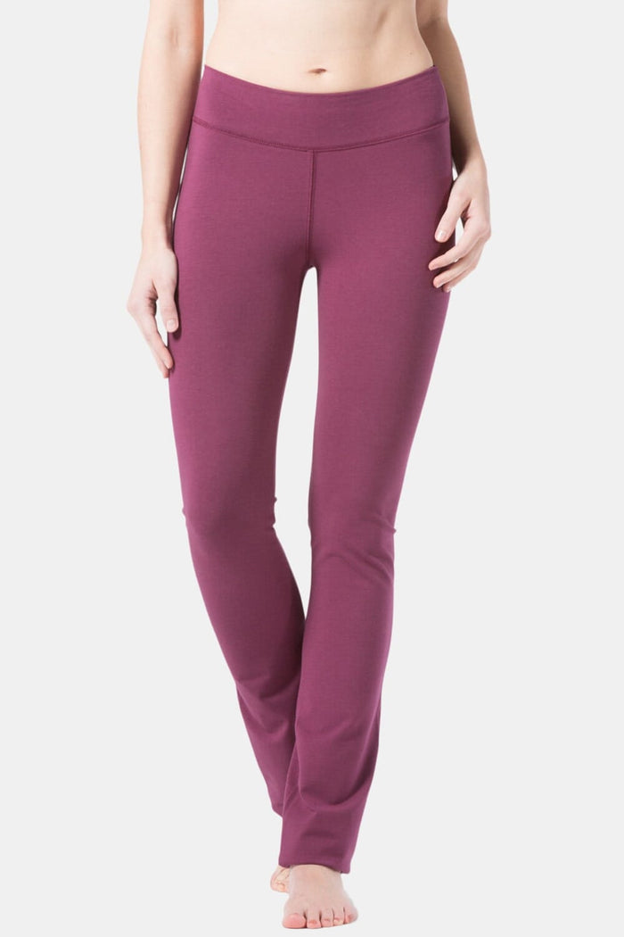 Women's EcoFabric™ Straight Leg Yoga Pant Womens>Activewear>Yoga Pants Fishers Finery Wine X-Small Petite