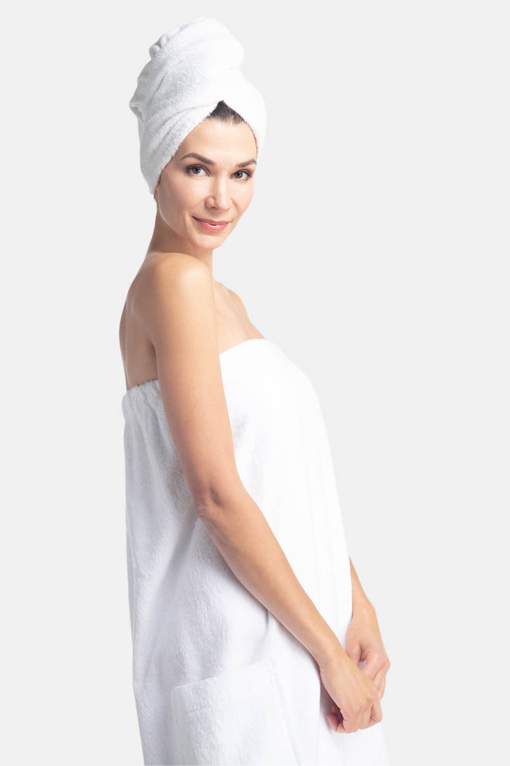 Women's Terry Cloth Spa Package - Body Wrap and Hair Towel Womens>Spa>Set Fishers Finery 