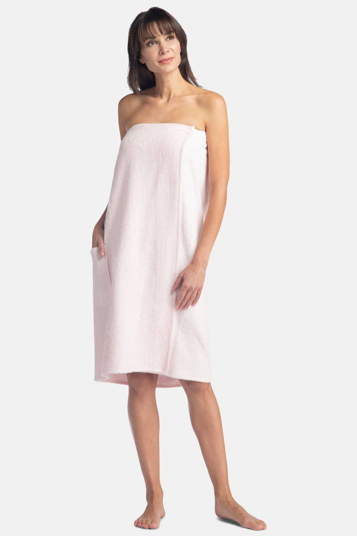 Women's Resort Style Terry Cloth Spa Wrap Womens>Spa>Wrap Fishers Finery Heavenly Pink One-Size 