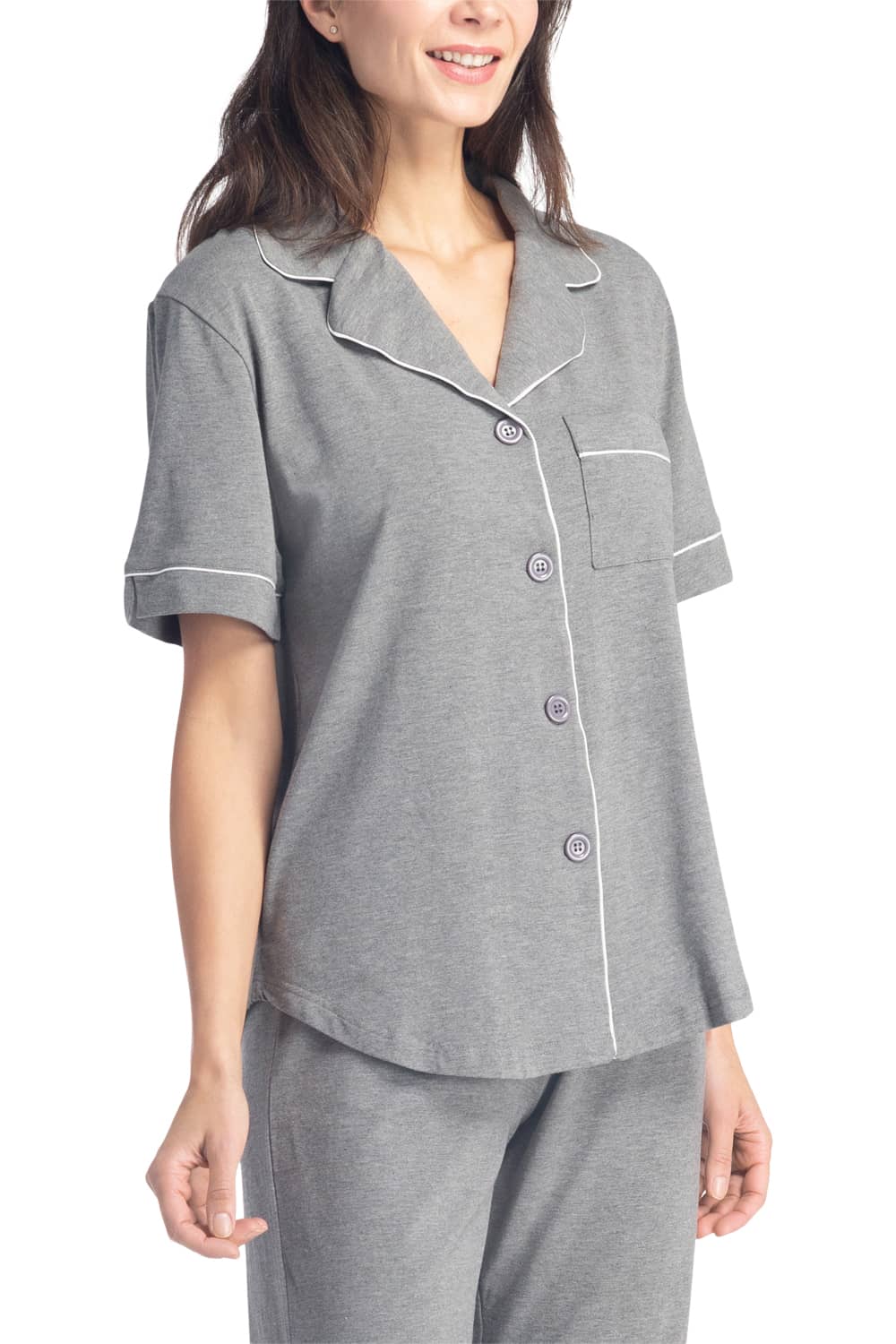 Cozy Capri Pajama Set - Gray 3X in Women's Cotton Pajamas