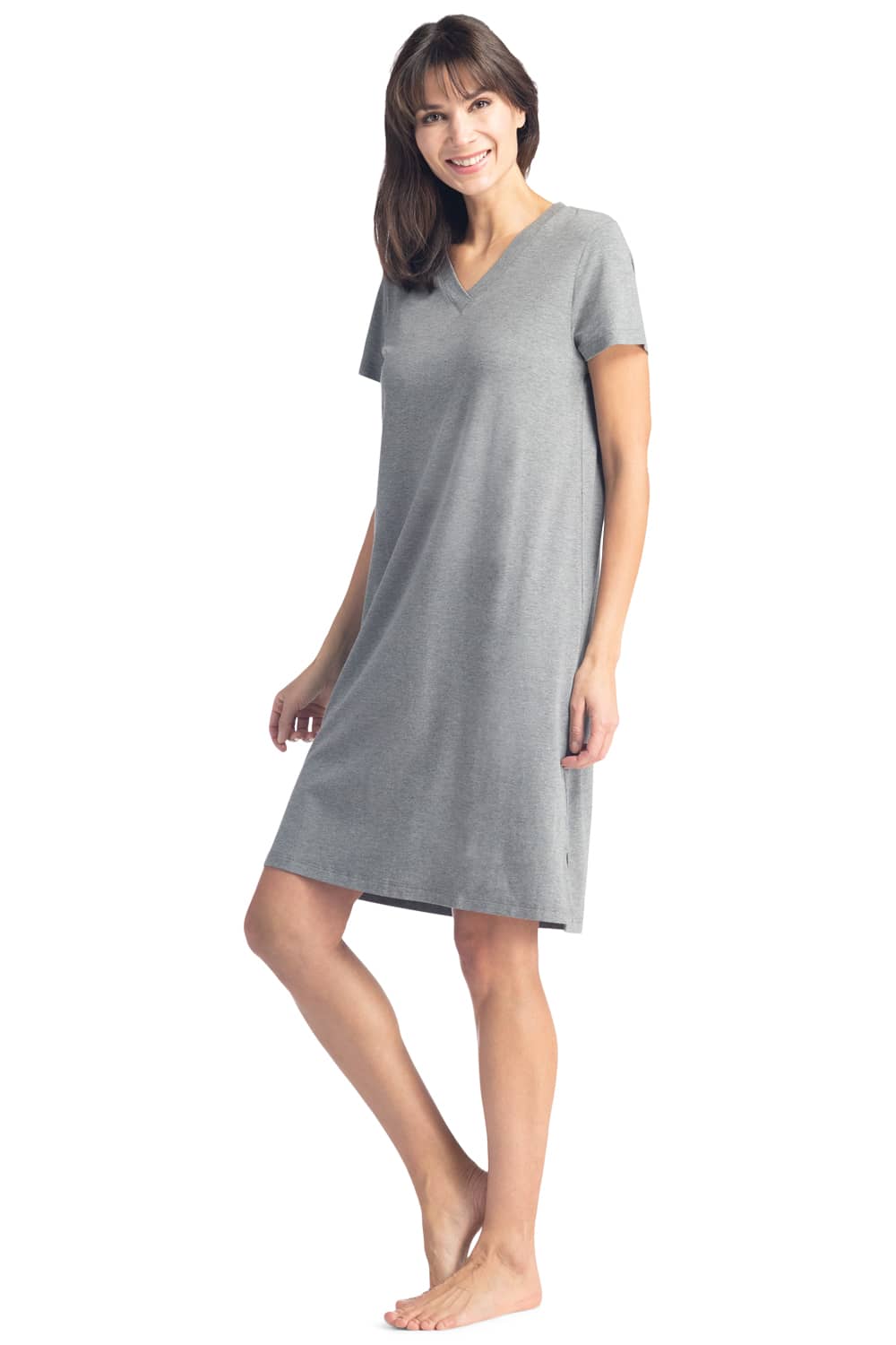 Buy Women's Nightgowns with Built in Bra Nightshirt Short Sleeve Sleepwear  Modal Soft Sleep Shirt Night Dress, Dark Gray, Medium at