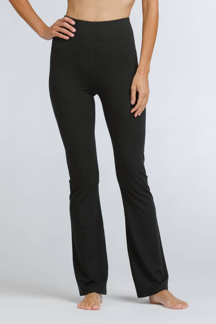 Women's EcoFabric™ High-Rise Bootcut Yoga Pant Womens>Activewear>Yoga Pants Fishers Finery Black X-SMALL Petite