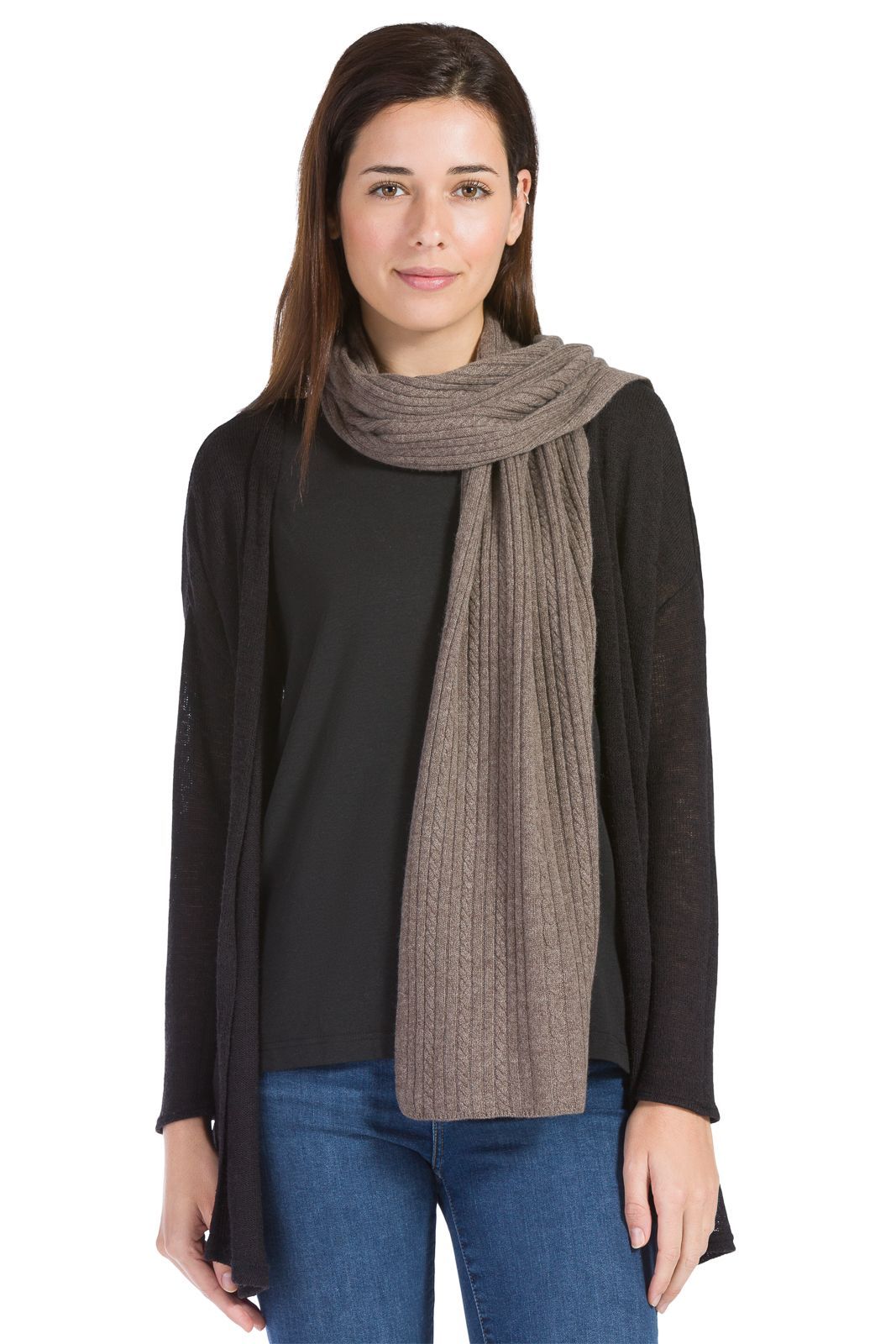 Women's Cable Knit Cashmere Scarf | Gift Ready | Fishers Finery