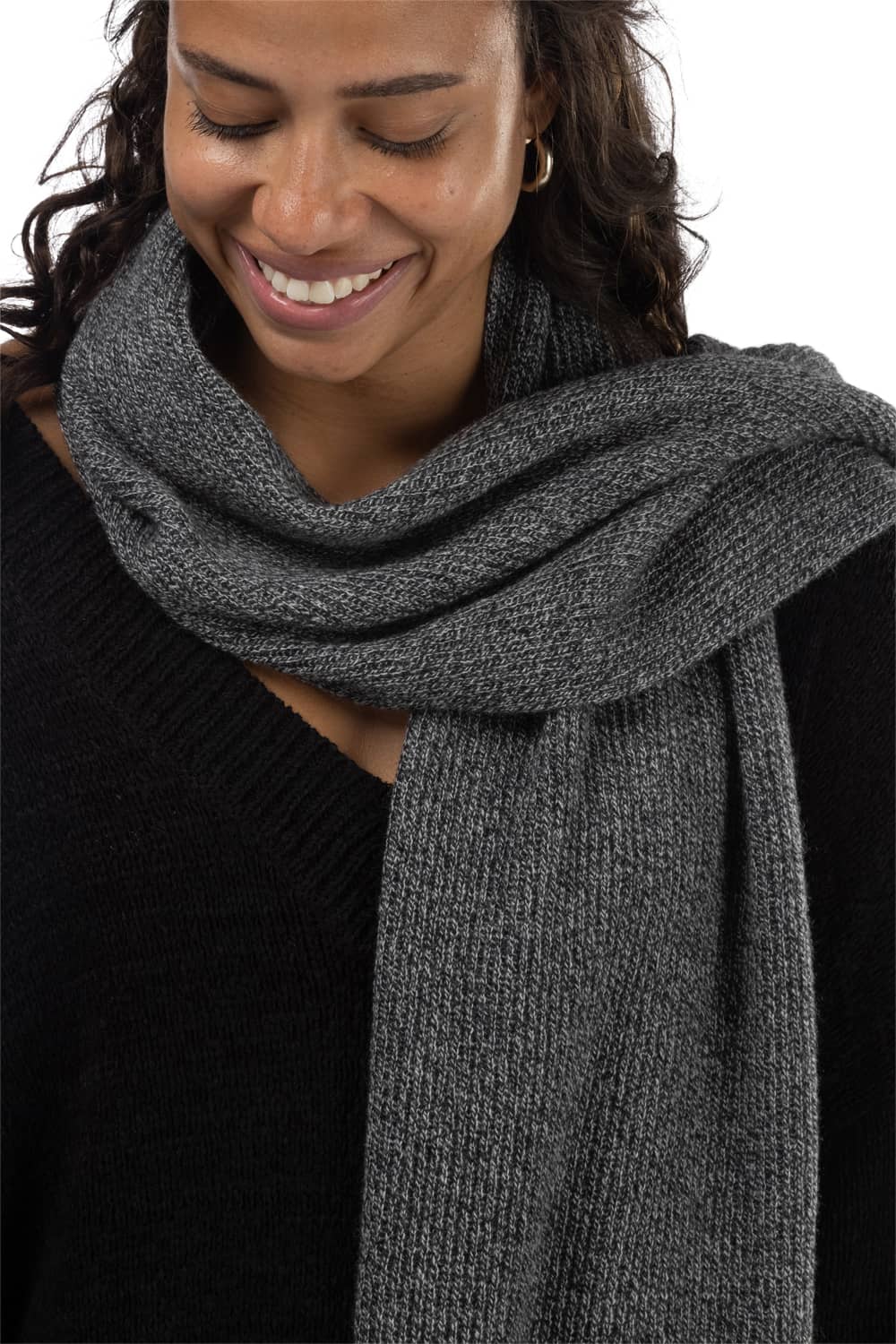 Pure Cashmere Ribbed Scarf
