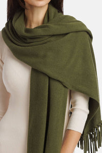 Women's 100% Pure Cashmere Knit Shawl Wrap with Fringe and Gift Box Womens>Accessories>Scarf Fishers Finery 