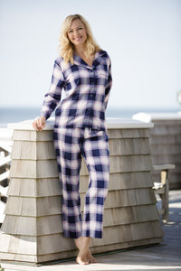 Women's EcoFlannel™ Full Length Plaid Pajama Set with Gift Box Womens>Sleep and Lounge>Pajamas Fishers Finery 