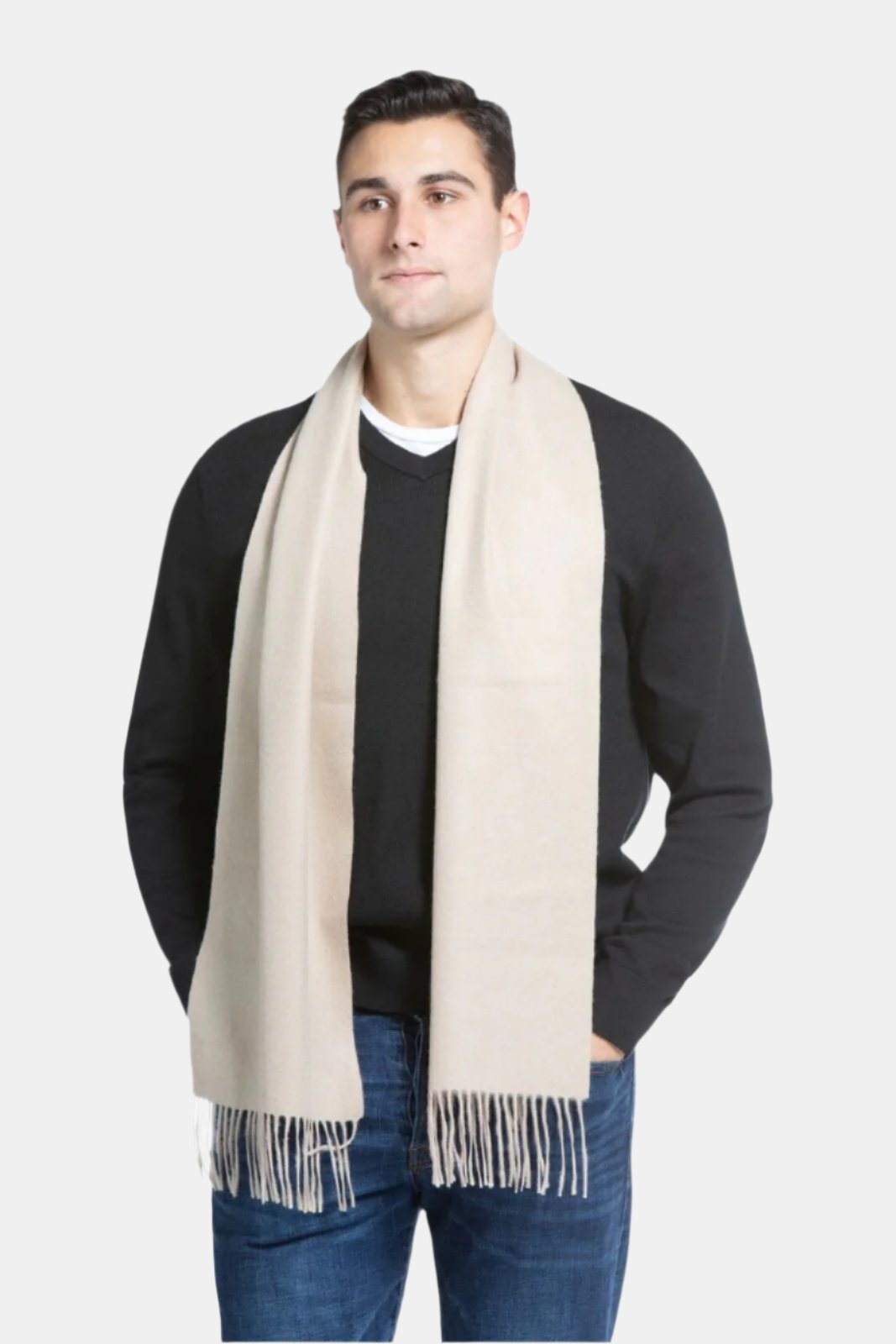 Men's Classic 100% Pure Cashmere Scarf Mens>Accessories>Scarf Fishers Finery Camel One Size 