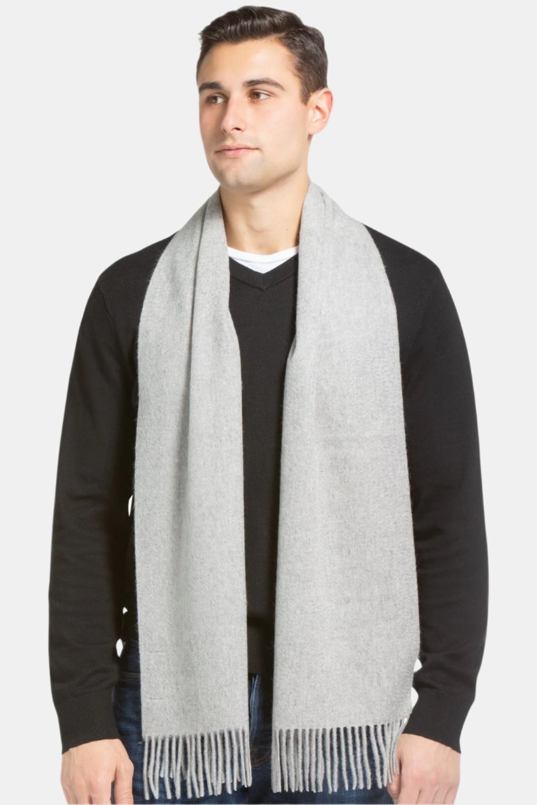 Men's Classic 100% Pure Cashmere Scarf Mens>Accessories>Scarf Fishers Finery Gray One Size 