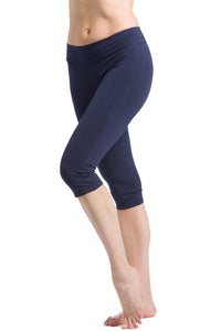 Women's EcoFabric™ 16" Yoga Workout Capri Womens>Casual>Leggings Fishers Finery Navy Large 