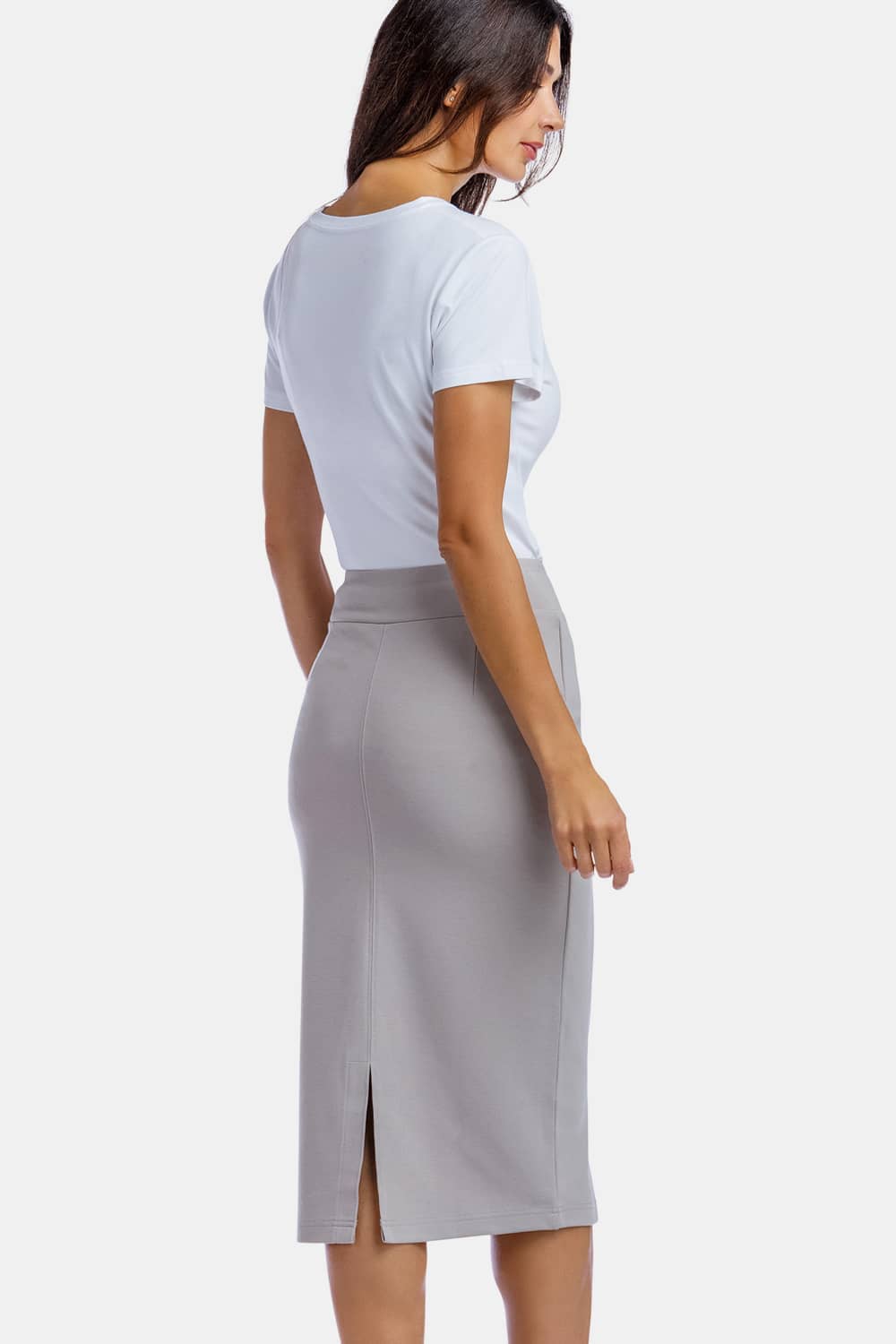 Women's Ponte Knit Midi Length Pencil Skirt Womens>Skirt Fishers Finery 