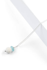 Sea Glass & Diffuser Necklace with Gift Box Womens>Accessories>Jewelry Fishers Finery Aqua 