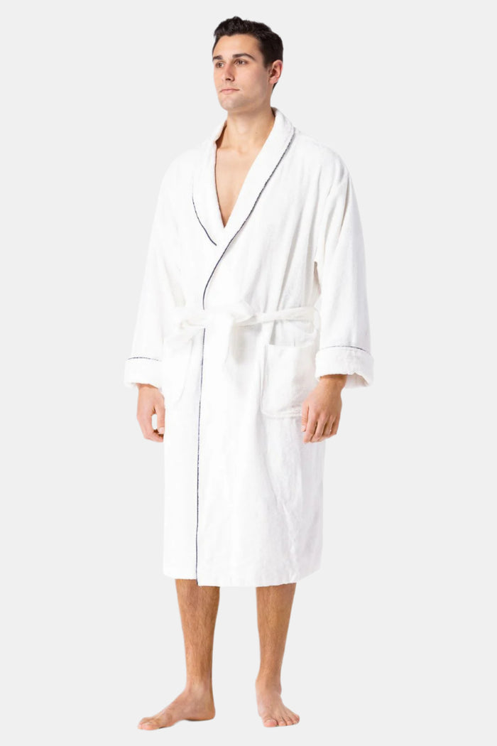 Men's Premier Turkish-Style Full Length Terry Cloth Spa Robe Mens>Sleepwear>Robe Fishers Finery White L/XL 