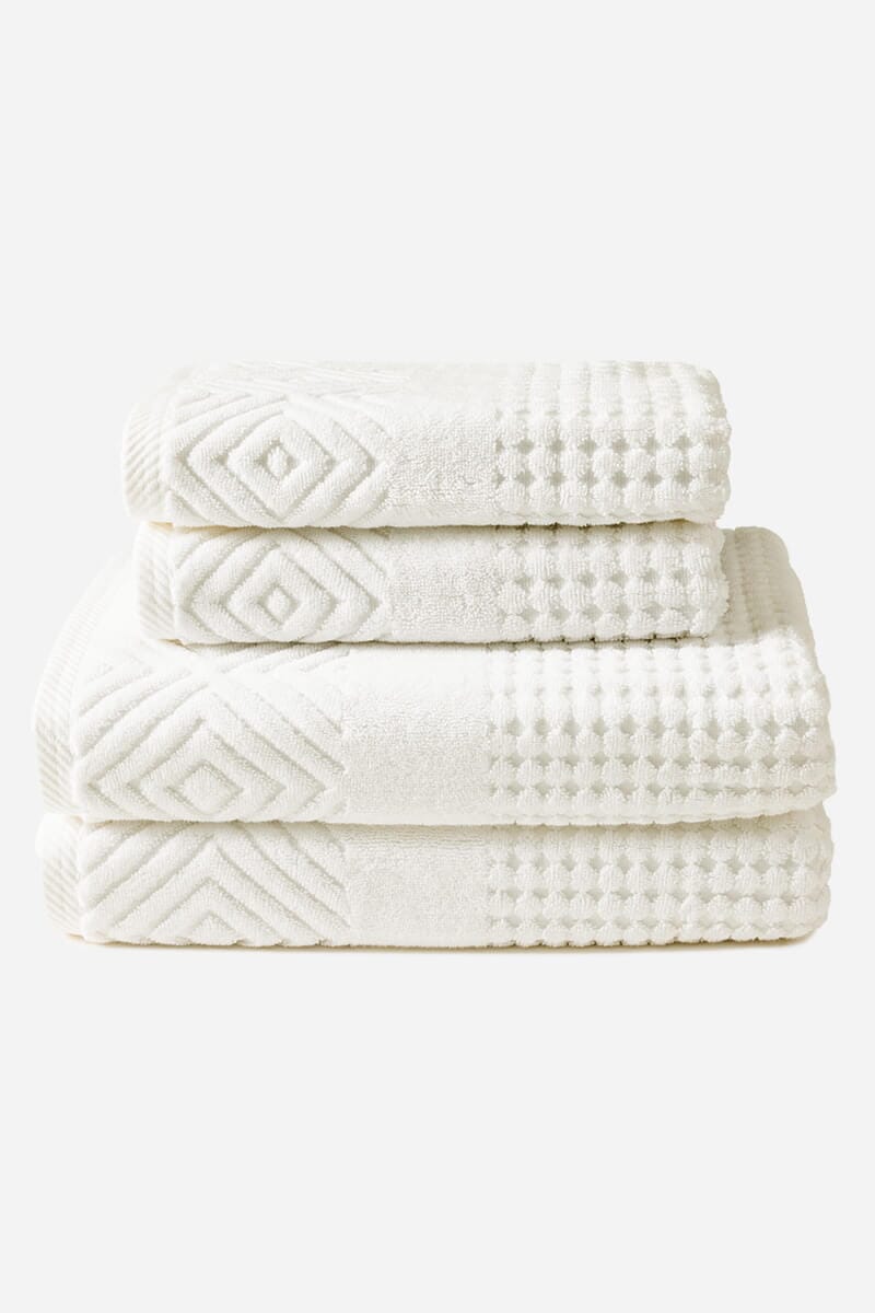 100% Cotton Bath Towel Set - 2 Bath Towels, 2 Hand Towels, 4 Wash Cloths