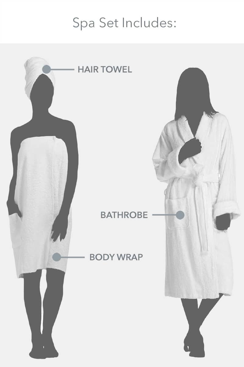 Women s Robe Terry Robe Body Wrap Hair Towel Set Fishers Finery