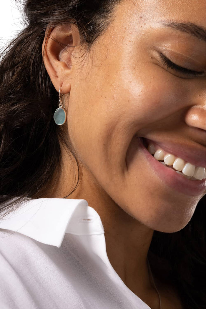 Bezel Sea Glass Set Earrings with Gift Box Womens>Accessories>Jewelry Fishers Finery