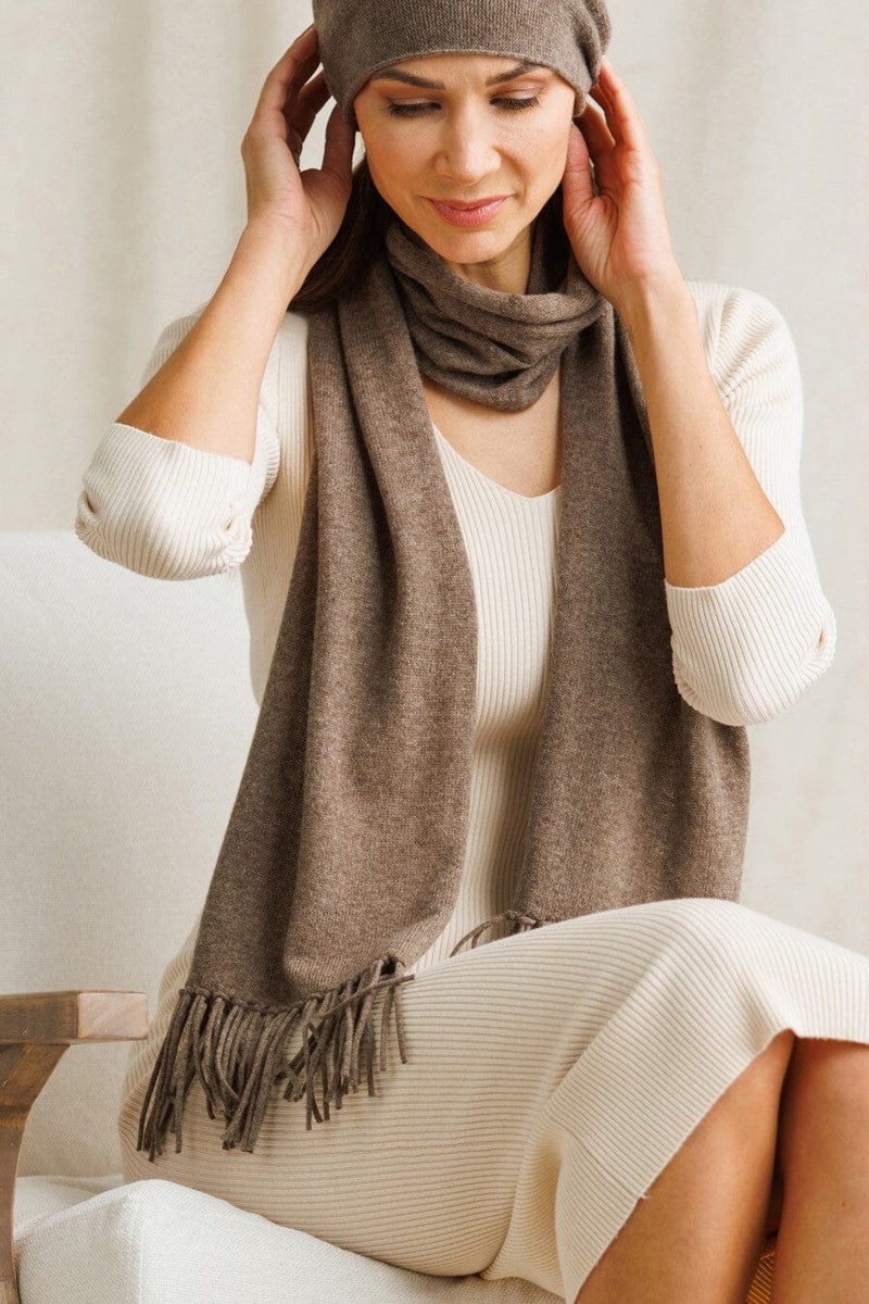 小物 luijewelry knit scarf Womens_Tan_Cashmere_Scarf-