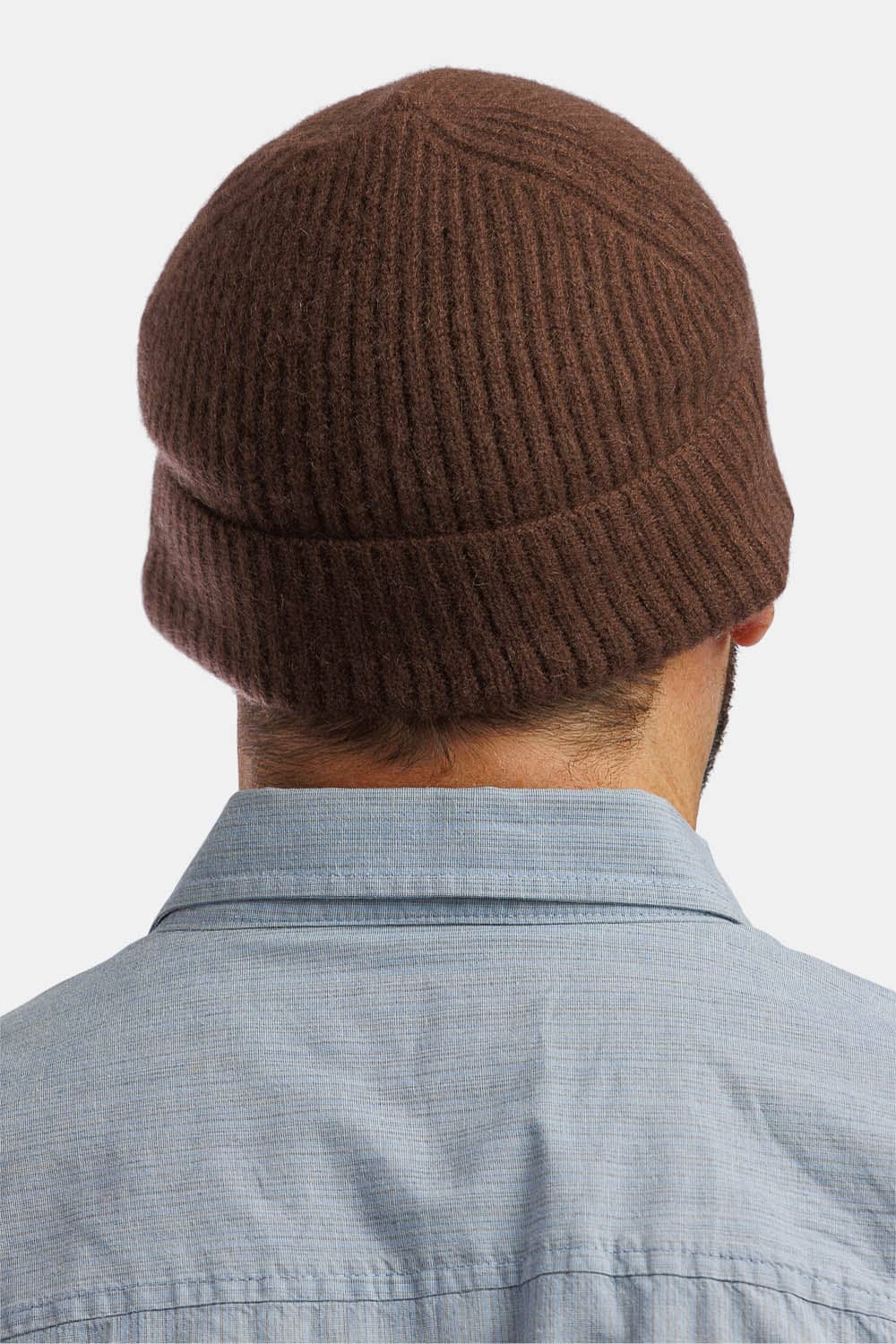 Cashmere Blend Rib Beanie - Toasted Almond