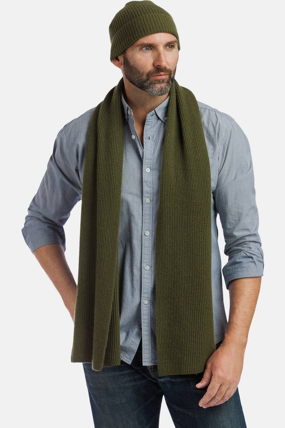 Men's Cashmere Hat & Scarf Set | Gift Ready Cashmere | Fishers Finery
