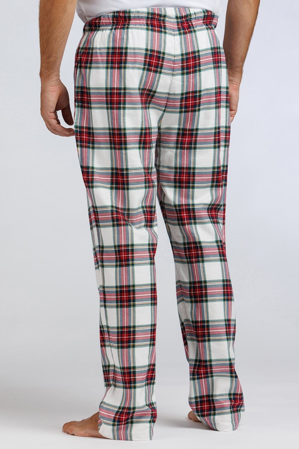 Men Cotton Flannel Tartan Check Pyjamas Bottom Lounge Pants 