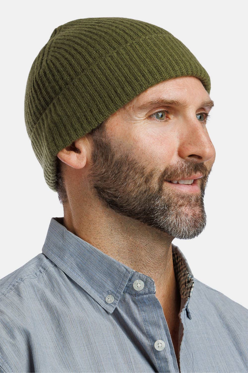 Men's Pure Cashmere Ribbed Hat
