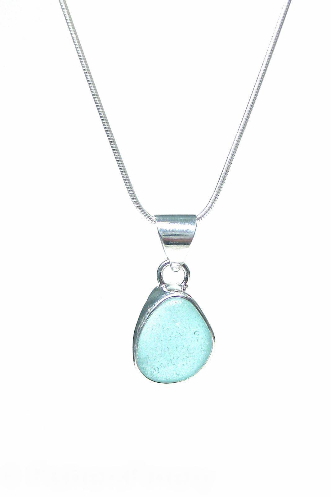 Single Bezel Pendant Necklace with Gift Box Womens>Accessories>Jewelry Fishers Finery Aqua 