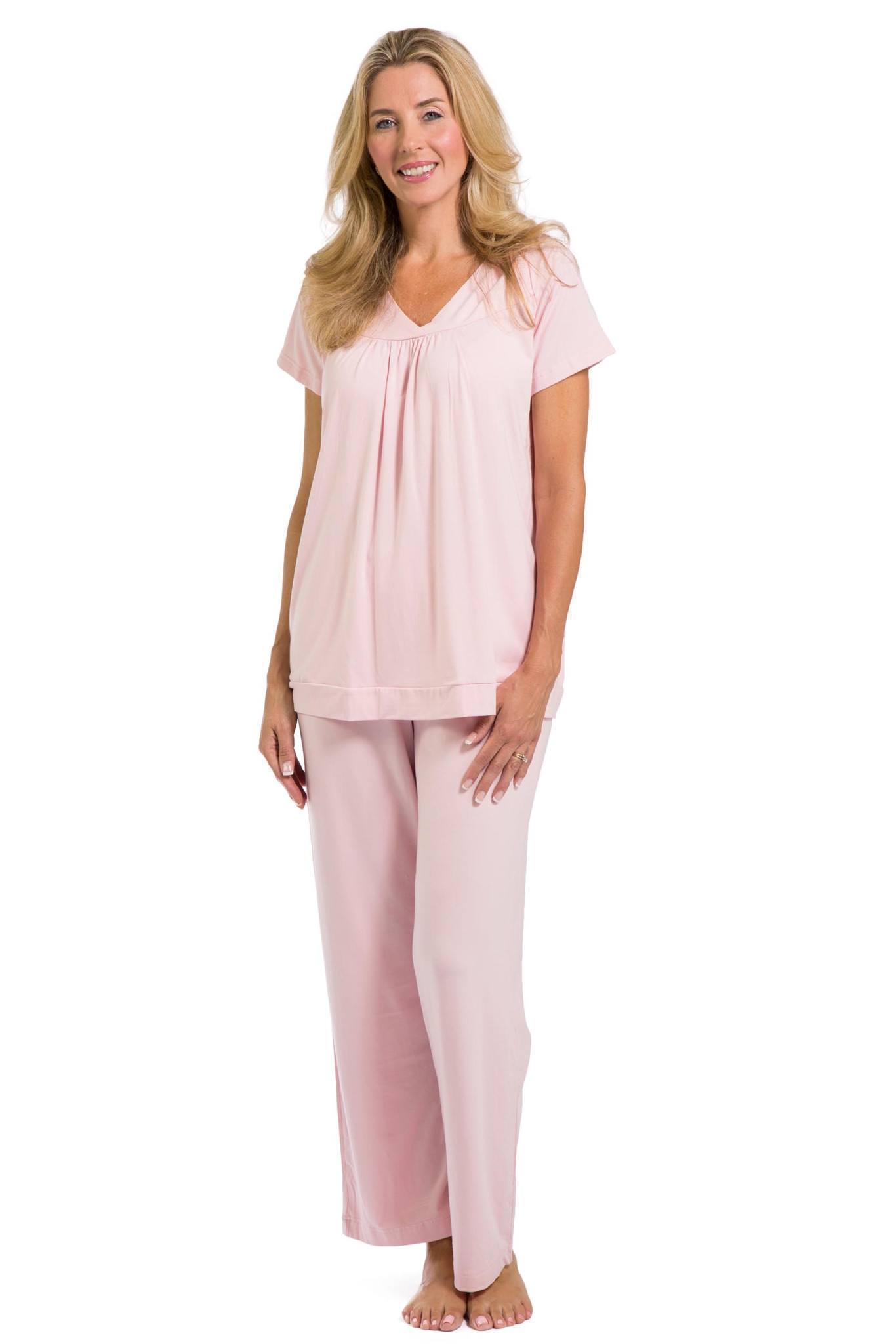 EA'S SECRET Womens Pajama Sets 100% Cotton Short Sleeve Shirt and