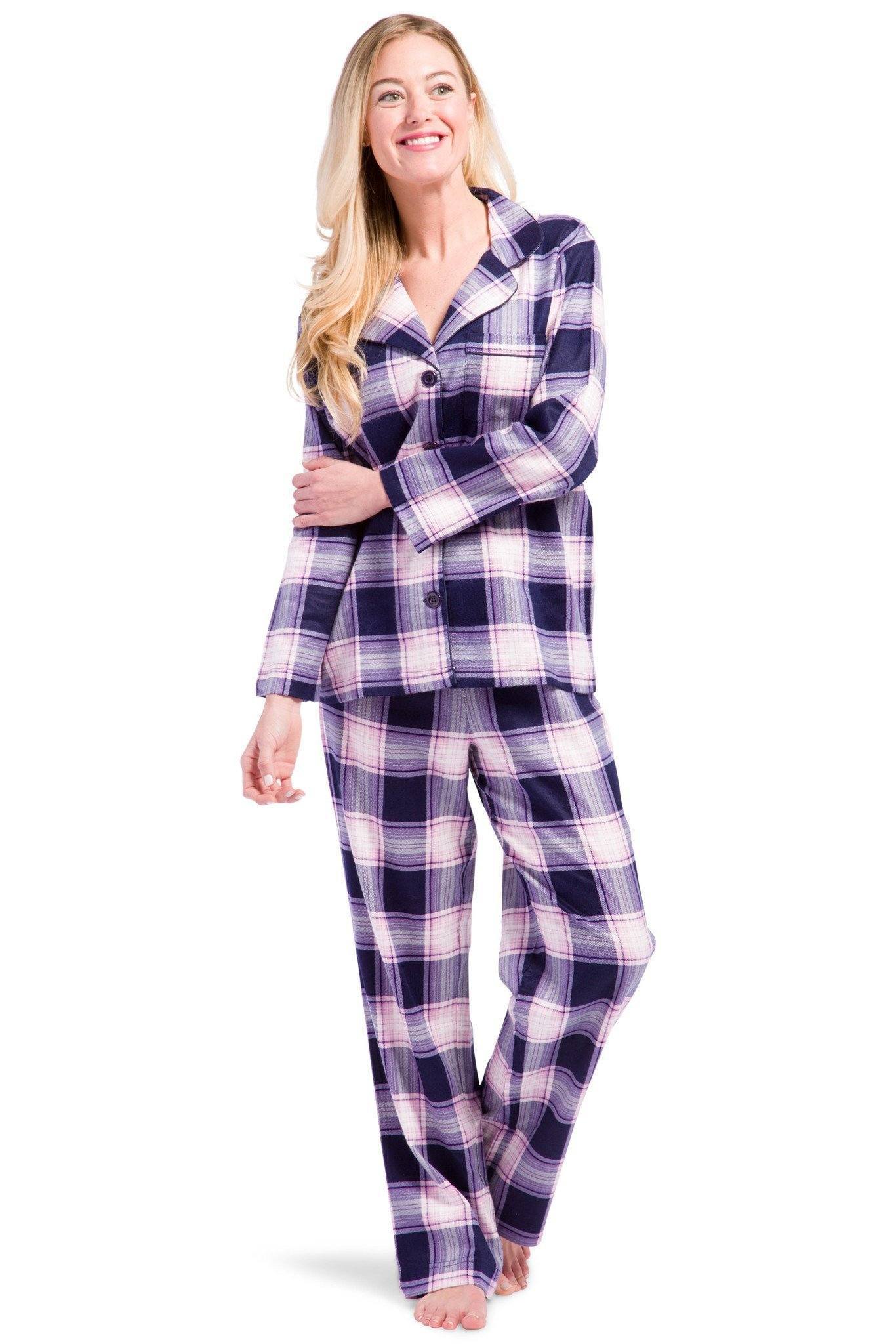 Full-Length Button-Down Flannel Pajamas 